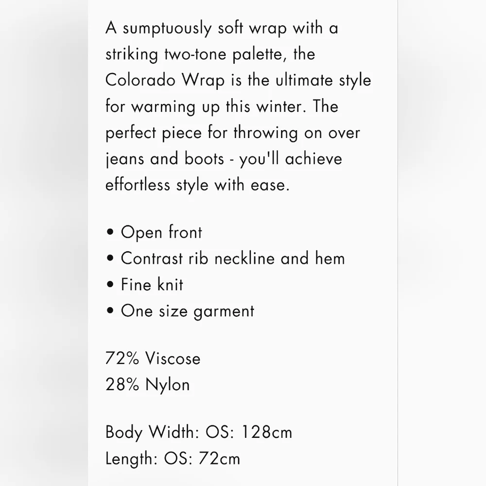 NWT Brave And True Colorado Two Tone Wrap